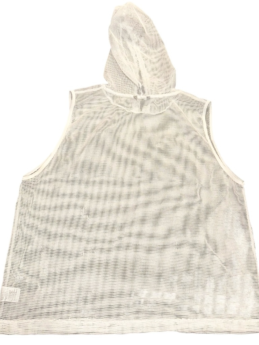 Vtg Bebe Sport Mesh Sleeveless Hoodie Y2K B&W Athleisure Top Workout Coverup 3XL - Picture 6 of 8
